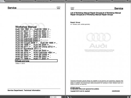 AUDI A3 8P 2004 2013 WORKSHOP MANUALS 1