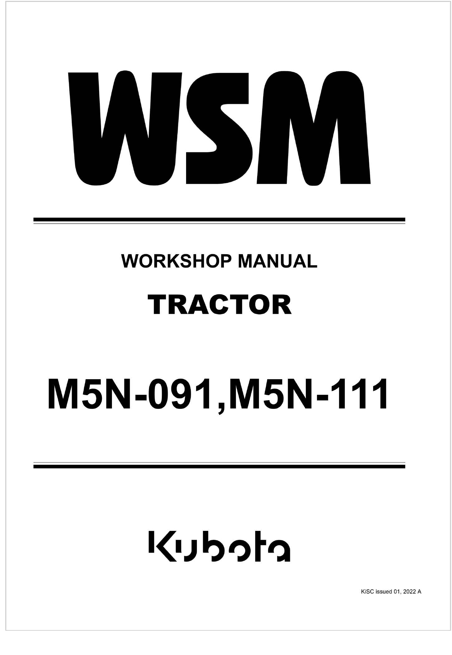 Kubota Tractor M5N-091 Workshop Manual | Auto Repair Manual Forum ...