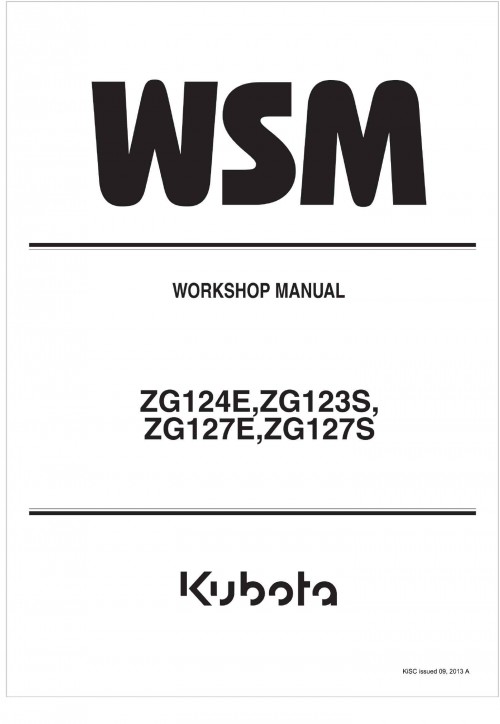 Kubota Zero Turn Mower ZG127S Workshop Manual