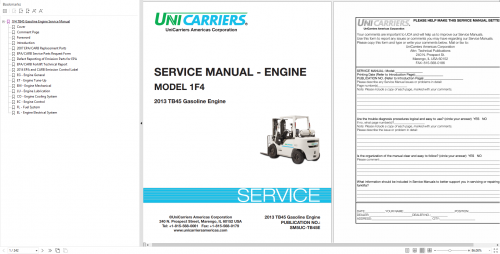 Unicarrier Forklift Truck 2.3GB PDF Parts & Service Manuals DVD 2