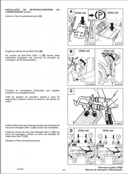 Bobcat Backhoe 905B Operation & Maintenance Manual 6566554 PT 1
