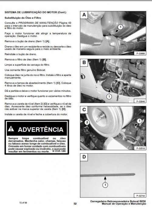 Bobcat Backhoe Loader B250 Operation & Maintenance Manual 6901851 PT 1