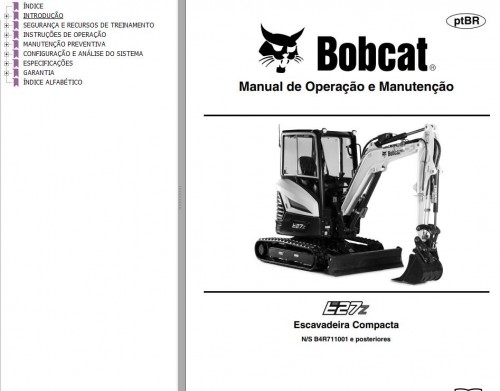 Bobcat Compact Tractor E27z Operation & Maintenance Manual 7354904 PT