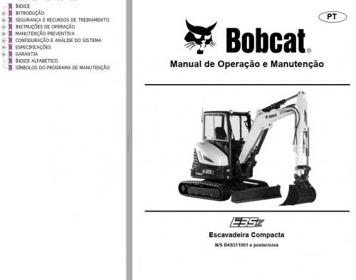 Bobcat Compact Tractor E35z Operation & Maintenance Manual 7362210 PT