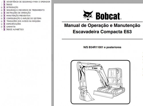 Bobcat Compact Tractor E63 Operation & Maintenance Manual 6990612 PT