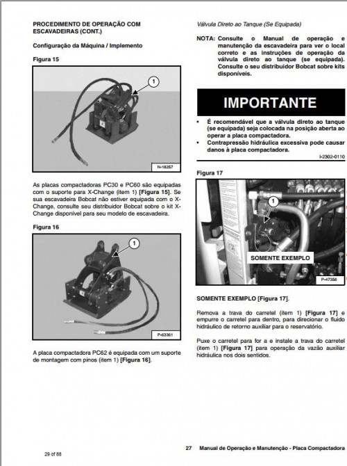 Bobcat Compactor Plate PC30 PC60 PC62 Operation & Maintenance Manual 6900777 PT 1