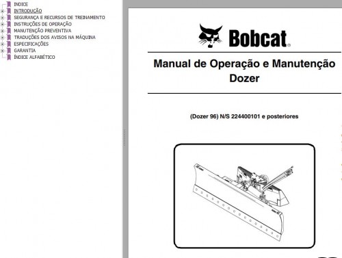 Bobcat Dozer Blade 96 Operation & Maintenance Manual 6903167 PT