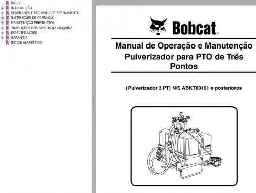 Bobcat Sprayer 3PT Operation & Maintenance Manual 6986904 PT