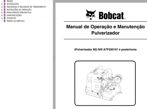 Bobcat Sprayer 80 Operation & Maintenance Manual 6986508 PT