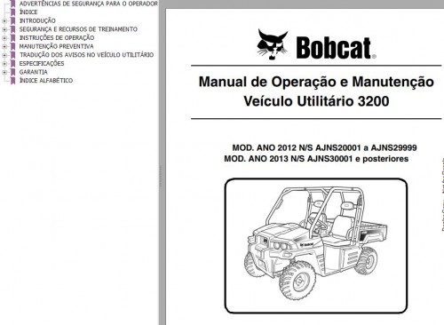 Bobcat Utility 3200 Operation & Maintenance Manual PT