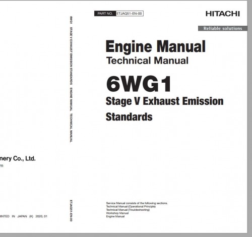 Hitachi Machine ISUZU Diesel Engine Updated Stage V 2022 Workshop Manual, Technical Manual DVD (4)