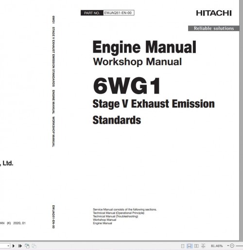 Hitachi Machine ISUZU Diesel Engine Updated Stage V 2022 Workshop Manual, Technical Manual DVD (8)