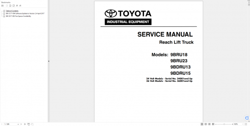 Toyota Forklift 16.5GB PDF Series 2 Series 9 2022 Technical Tips Repair Manuals & Wiring Diagrams DV