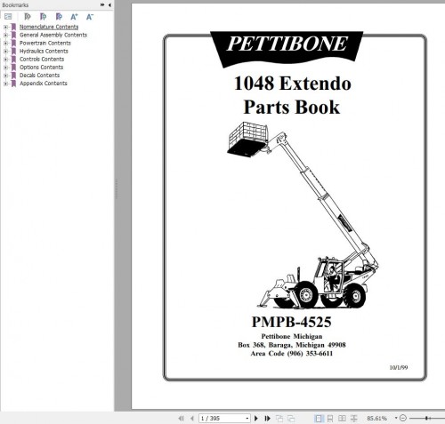 Pettibone Extendo 1048 Parts Book