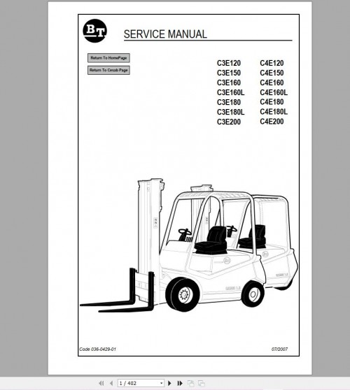 BT Forklift Some Model Update 620 MB Service Manual Part Manual (2)
