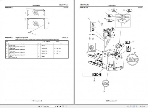 BT Forklift SWE160D Quality Parts EN SV DE FR 1