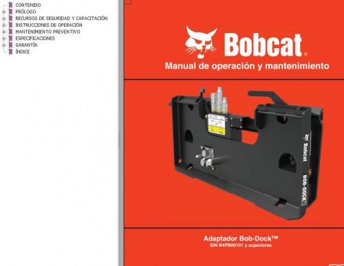 Bobcat Adapter Bob Dock Operation & Maintenance Manual 7360445 ES