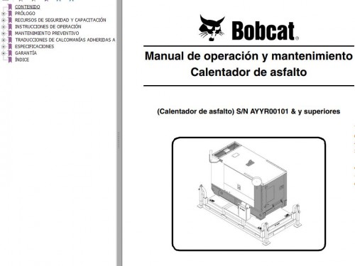 Bobcat Asphalt Heater Operation & Maintenance Manual 6990458 ES