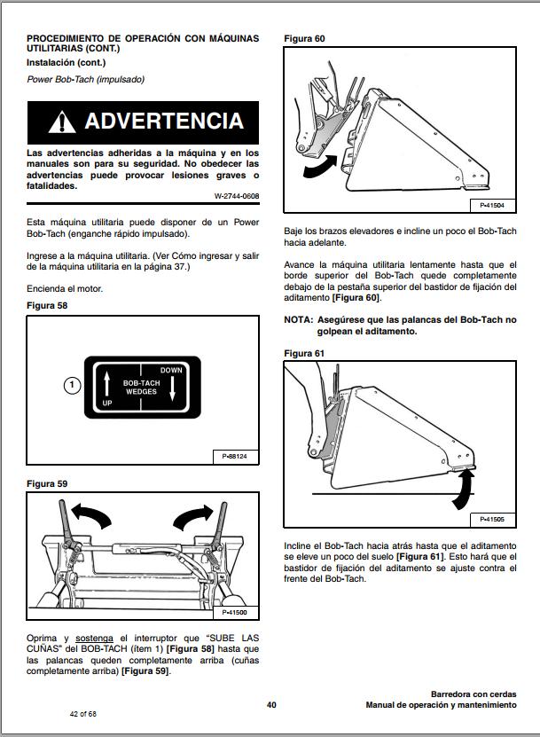 Bobcat Sweeper 72WB 90WB Operation & Maintenance Manual 6901160 ES ...