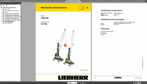 Liebherr LHM 100 320 400 420 550 600 Operator, Technical Information, Hydraulic and Electrical Schem