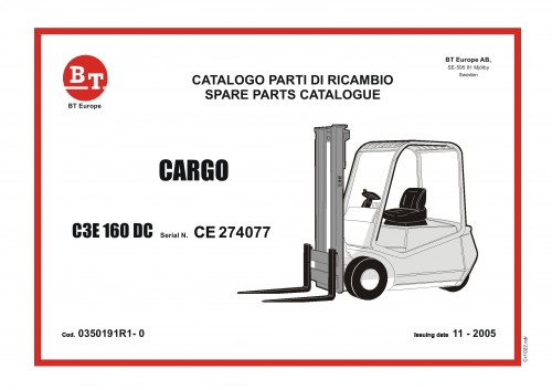 BT Forklift C3E160DC Parts Catalog IT EN