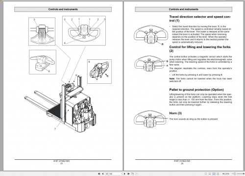 BT Forklift OSE100W Operator's Manual 1