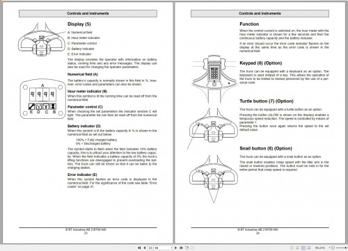 BT Forklift LWE180 LWE200 Operator's Manual 1
