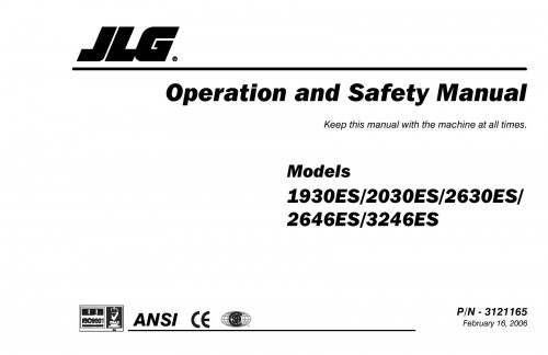 JLG Lift 1930ES 2030ES 2630ES 2646ES 3246ES Operation and Safety Manual