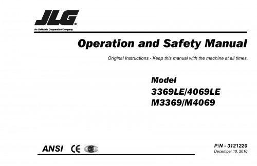 JLG Lift 3369LE 4069LE M3369 M4069 Operation and Safety Manual