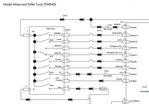 Toyota Pallet Truck TWB40 Wiring Schematic
