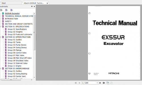 Hitachi EX55UR Technical Manual 1