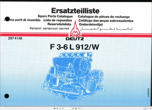 Deutz Engine F3 6L 912W Spare Parts Catalogue BI008841