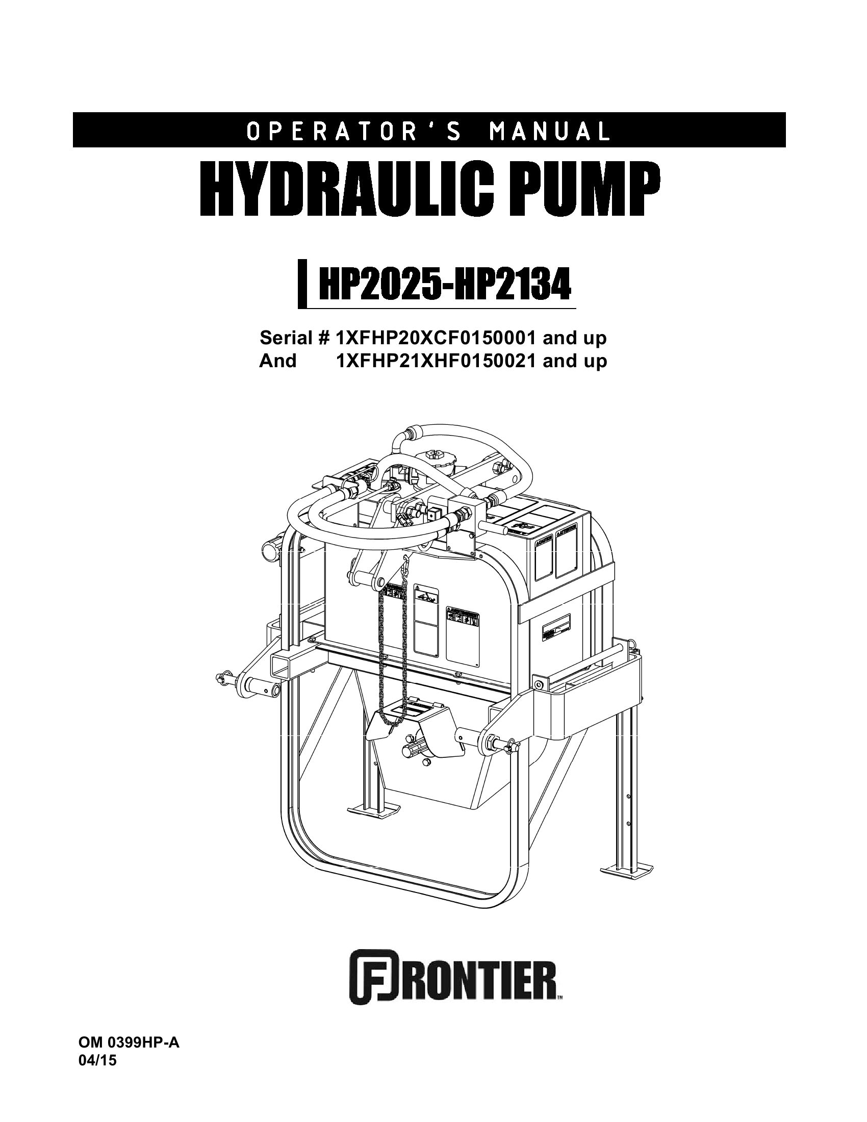 Frontier Hydraulic Pump HP2025 HP2134 Operator's Manual 4.2015  Auto Repair Manual Forum 