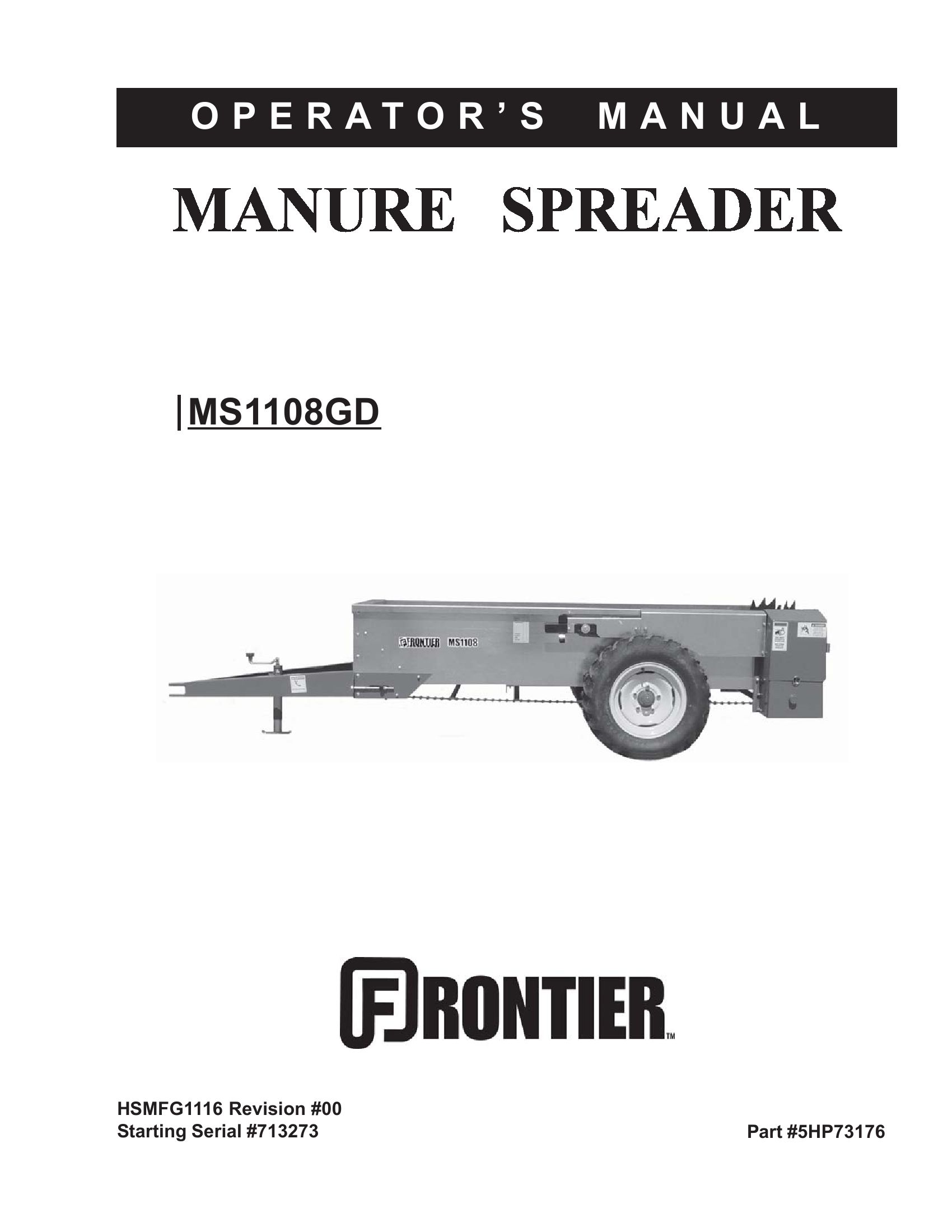 Frontier Manure Spreader MS1108GD Operator's Manual | Auto Repair ...