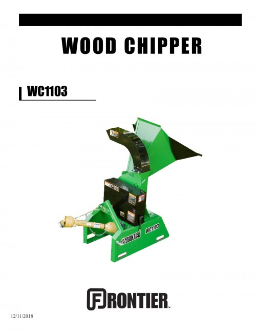 Frontier Wood Chipper WC1103 Operator's Manual 1