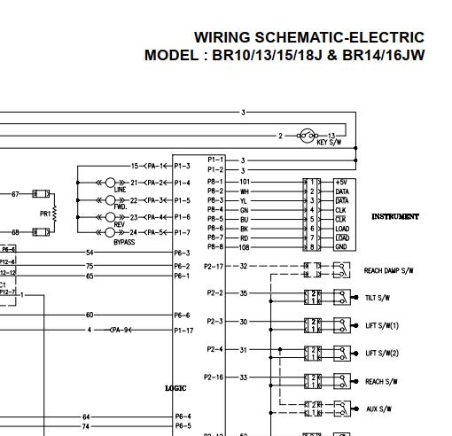 Daewoo Forklift BR10J to BR16JW Electric Schematic SB2118E02 | Auto ...