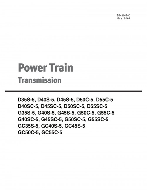 Daewoo Power Train D35S 5 to GC55C 5 Service Manual SB4264E00