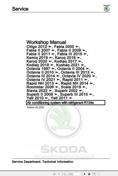 Skoda Octavia Tour 1U Workshop Manual