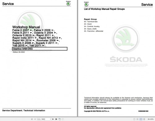 Skoda Roomster 5J 5J0 Workshop Manual