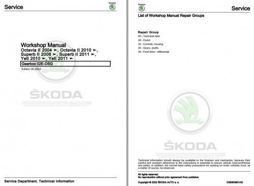 Skoda Yeti 5L 67 Workshop Manual