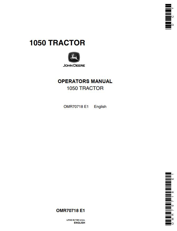 John Deere Tractor 1050 Operators Manual | Auto Repair Manual Forum ...