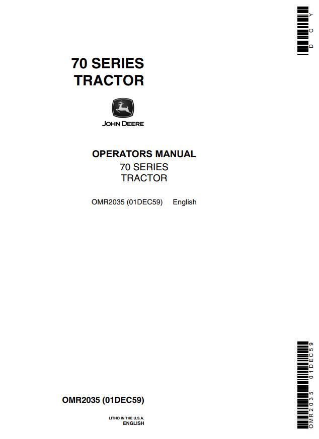 John Deere Tractor 70 Series Operators Manual | Auto Repair Manual ...