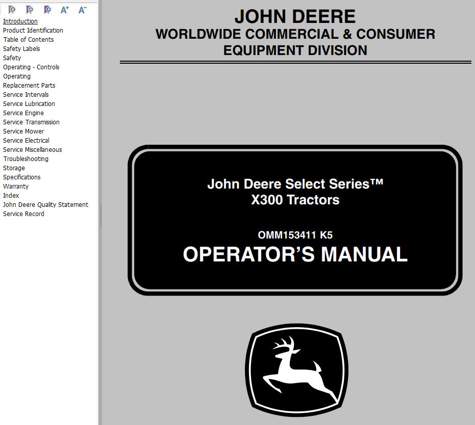 John Deere Tractor X300 Operator's Manual Auto Repair Manual Forum