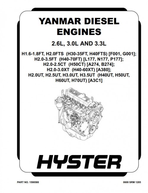 Hyster Forklift Class 5 A3C1 Service Repair Manual