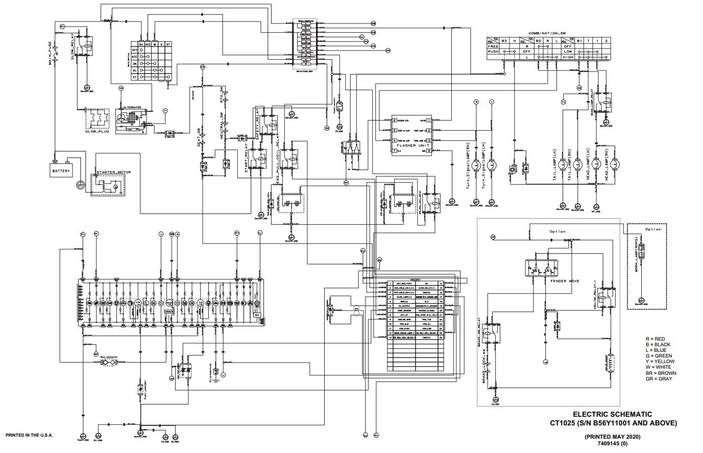 Bobcat Compact Tractor CT1021 C1025 Electrical and Hydraulic Schematic ...