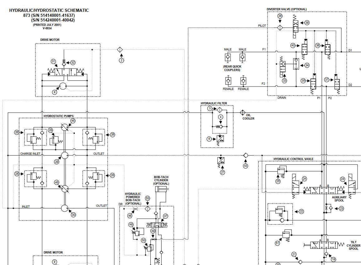 Bobcat Loader 883 Electrical and Hydraulic Schematic | Auto Repair ...