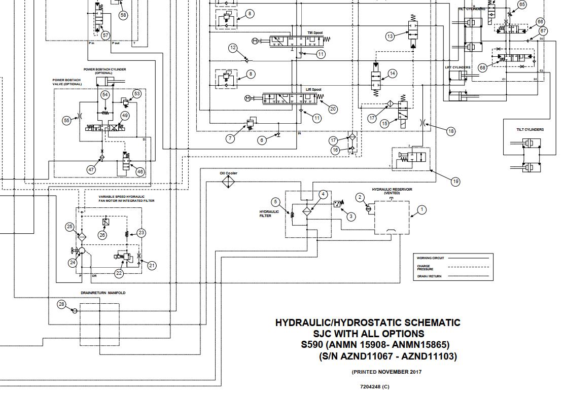 Bobcat Loader S590 Electrical and Hydraulic Schematic | Auto Repair ...