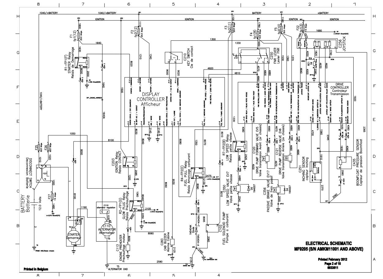 Bobcat Telescopic Handler MF9205 Electrical and Hydraulic Schematic ...