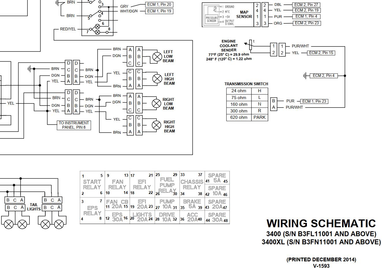 Bobcat Utility Vehicle 3400 3400XL Electrical Schematic | Auto Repair ...