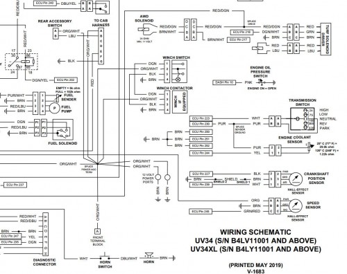Bobcat Utility Vehicle UV34 UV34XL Electrical Schematic